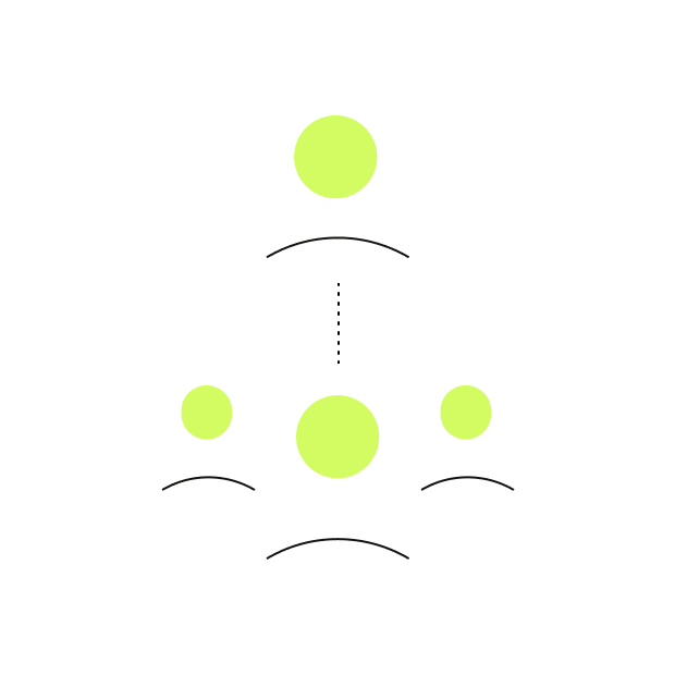 IB Partnership - 抽象图形，绿色圆点，虚线，弧形线条